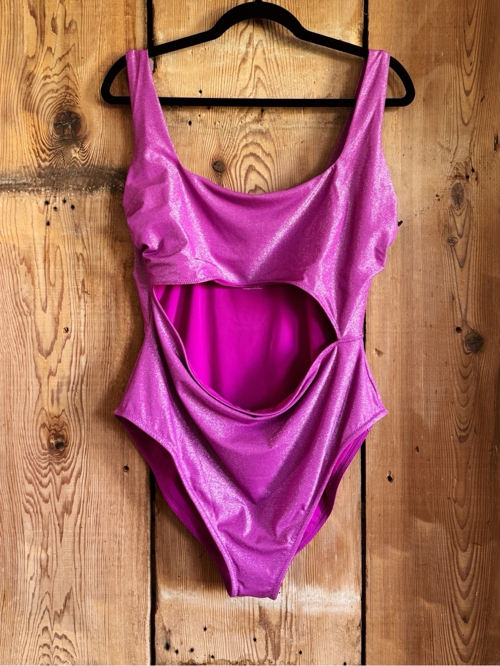 Sz 3X Fabletics Yitty Shaping Swim Luxe Cut-Out One Piece Shimmered Viva Magenta